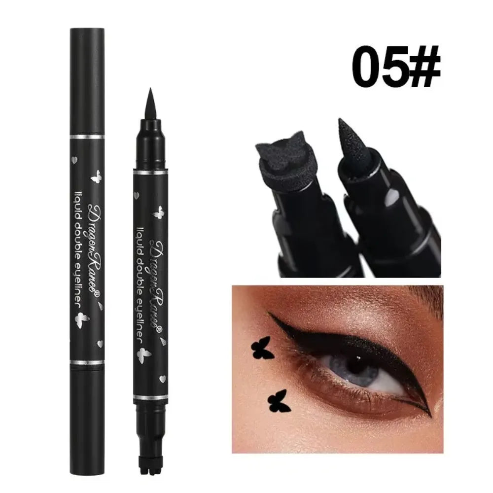Black Eyeliner Stamp Triangle Dual-ended Liquid Eyeliner Waterproof Sweat-proof Quick Dry Eyeliner Makeup Seal Tool Cosmetics
