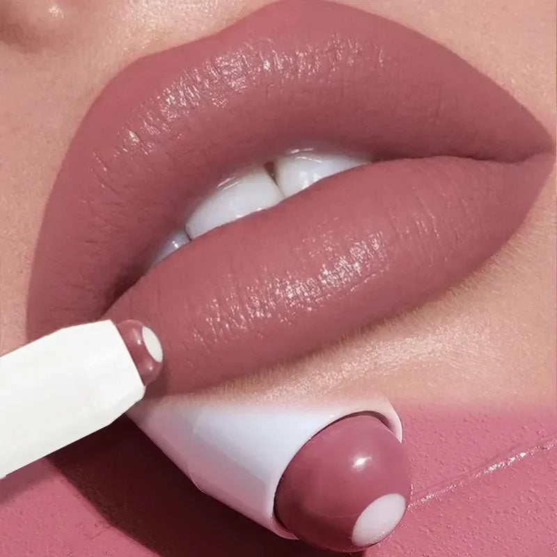 Moisturizing Lipstick Balm Hydrating Long-Lasting Lip Glaze Non-Stick Formula Nude Tone Lip Care Nourishing Lip Gloss