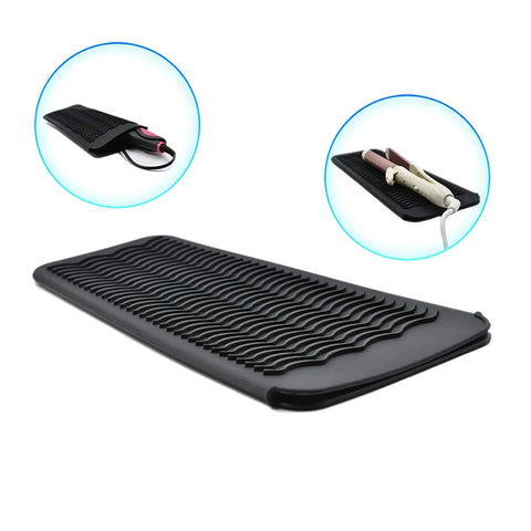 Portable Silicone Anti-Heat Mats Heat Resistant Mat for Hair Straightener Flat Iron Curling Iron Tool Prevent Burns Styling Tool