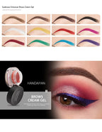HANDAIYAN 12 Color Waterproof Eyebrow Cream Professional Eyeliner Eyebrow Gel High Brow Tint Black Eye Brow Makeup Tools