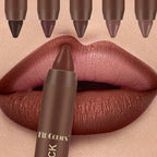 Matte Chocolate Brown Lipstick Crayon Non-stick Cup Lip Liner Pencil Soft Mist Waterproof Creamy Pigmented Lip Outline Contour