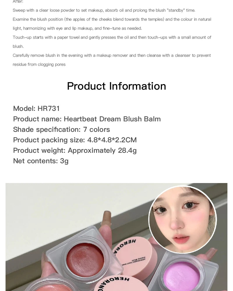 Monochrome Powder Blusher Cream Brightening Whitening Purple Lip and Cheek Dual-use Matte Natural Rouge Blush Tint Palette