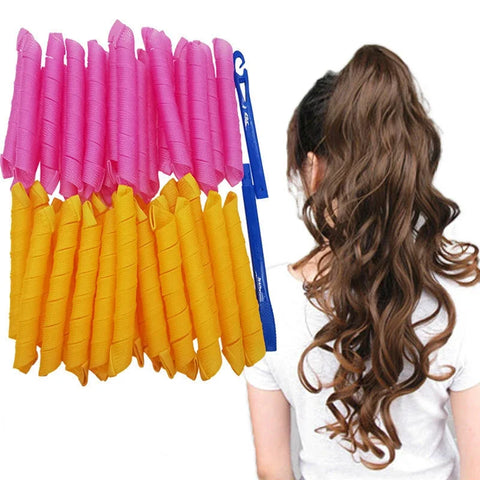 18pcs/set Spiral Hair Curlers Heatless Non-Damaging Wave Formers DIY Hair Rollers Hairs Curler Styling Tool Set Hair Accessories