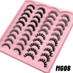 GROINNEYA 5/20 Pairs Russian Strip Lashes DD Curl False Eyelashes Natural Lashes Strips Curl Pack 4 Styles Eyelashes Extensions