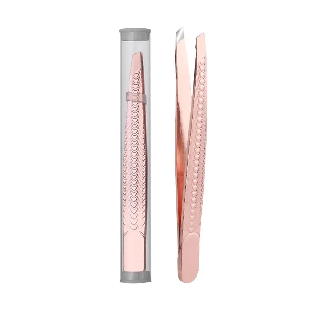 Lash Applicator Eyebrow Tweezer  Multifunctal Eyelash Clip Beard Hair Remove Stainless Steel Makeup Tools Slanted Flat Tip