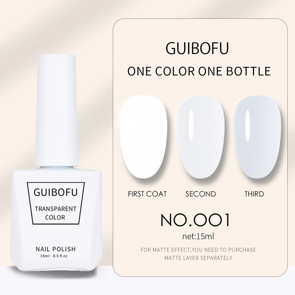 1pc 15ml Milky Jelly Nude Gel Nail Polish Transparent Colors Sheer White Pink Gel Nail Kit For Salon 68 Color