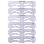 The New Fixed PVC Eyebrow Shaper Template Can Be Reused With High-quality Stickers For Elegant Eyebrow Makeup Tools 6PCS