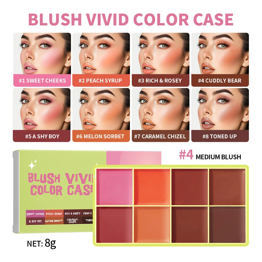 8 Colors Cream Highlighter Palette for Highlight Face Brighten Highlighter Blush Shimmer Waterproof Makeup Tool Cosmetics