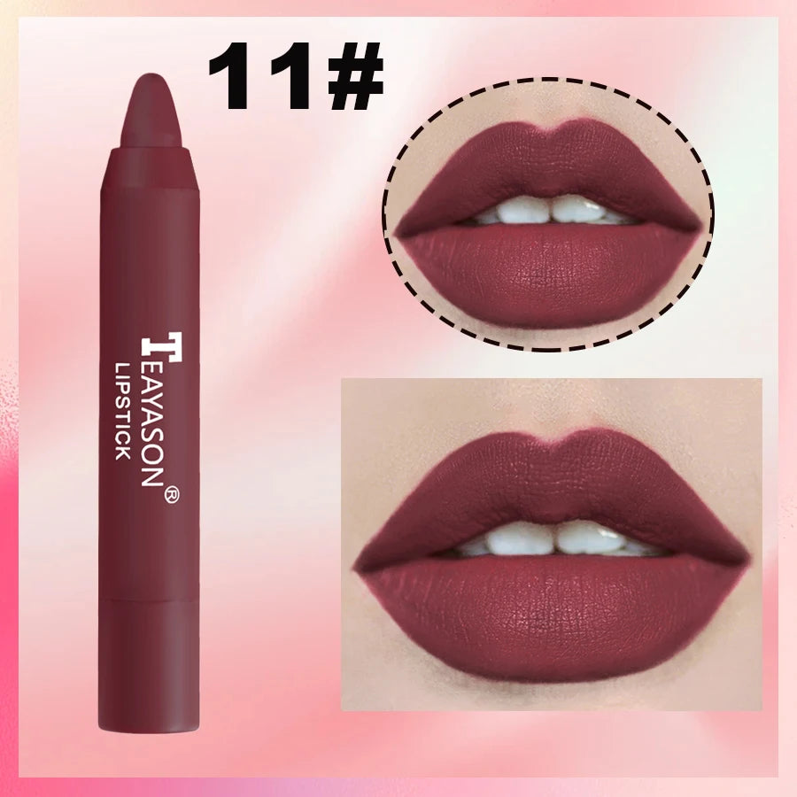 Matte lipstick for easy application, smudge-proof, daily moisturizing, lipstick, holiday gift, light makeup, lip pen, lipliner,