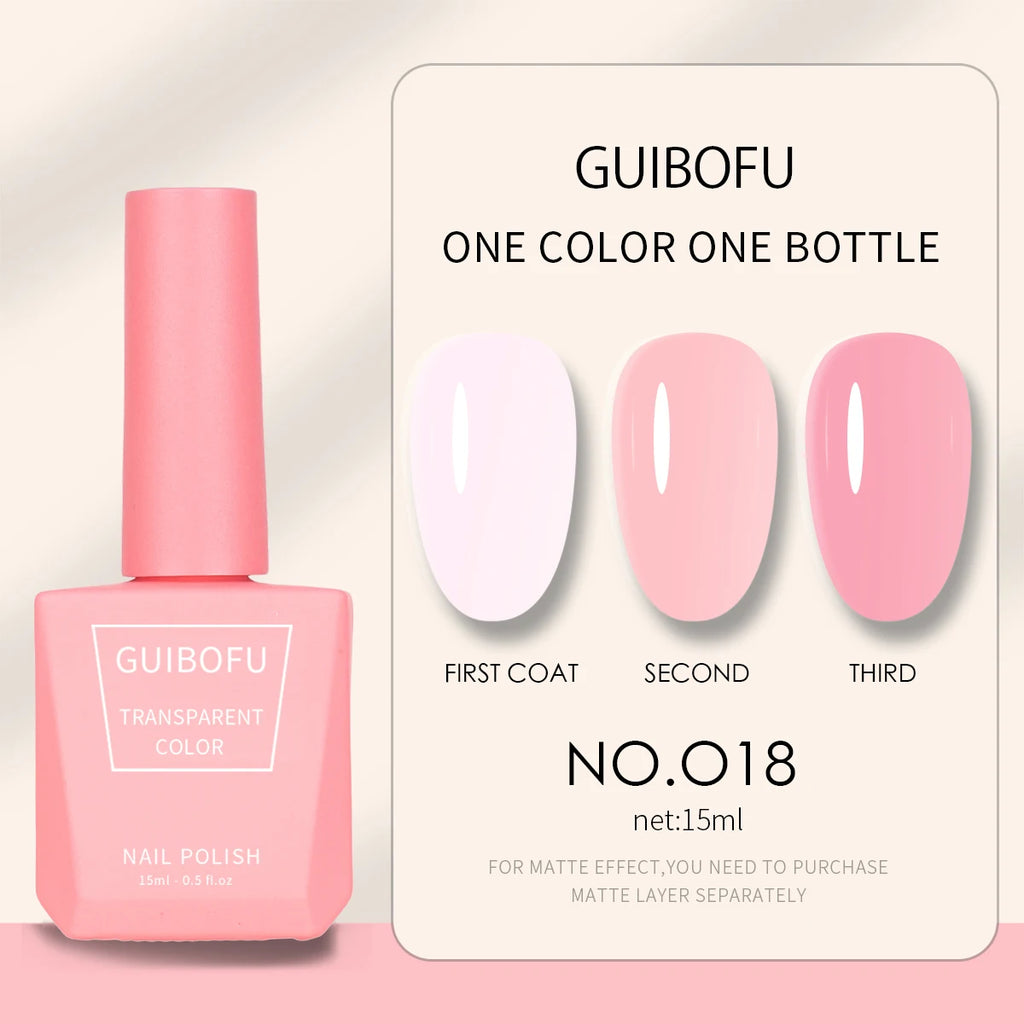 1pc 15ml Milky Jelly Nude Gel Nail Polish Transparent Colors Sheer White Pink Gel Nail Kit For Salon 68 Color