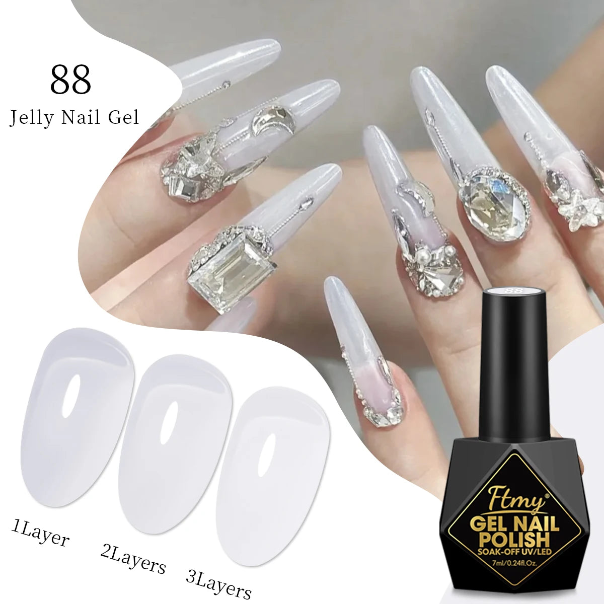 FTMY 7ML Jelly Gel Nail Polish Candy Color Gel Polish Long Lasting Nail Gel For Nail Salon - Multicolor Optional