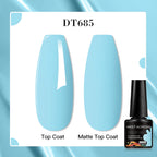 MEET ACROSS 8 Colors Mirror Gel Nail Polish Long-lasting Quick-drying Metallic Gold Silver Red Semi Permanent Varnish Nail Art