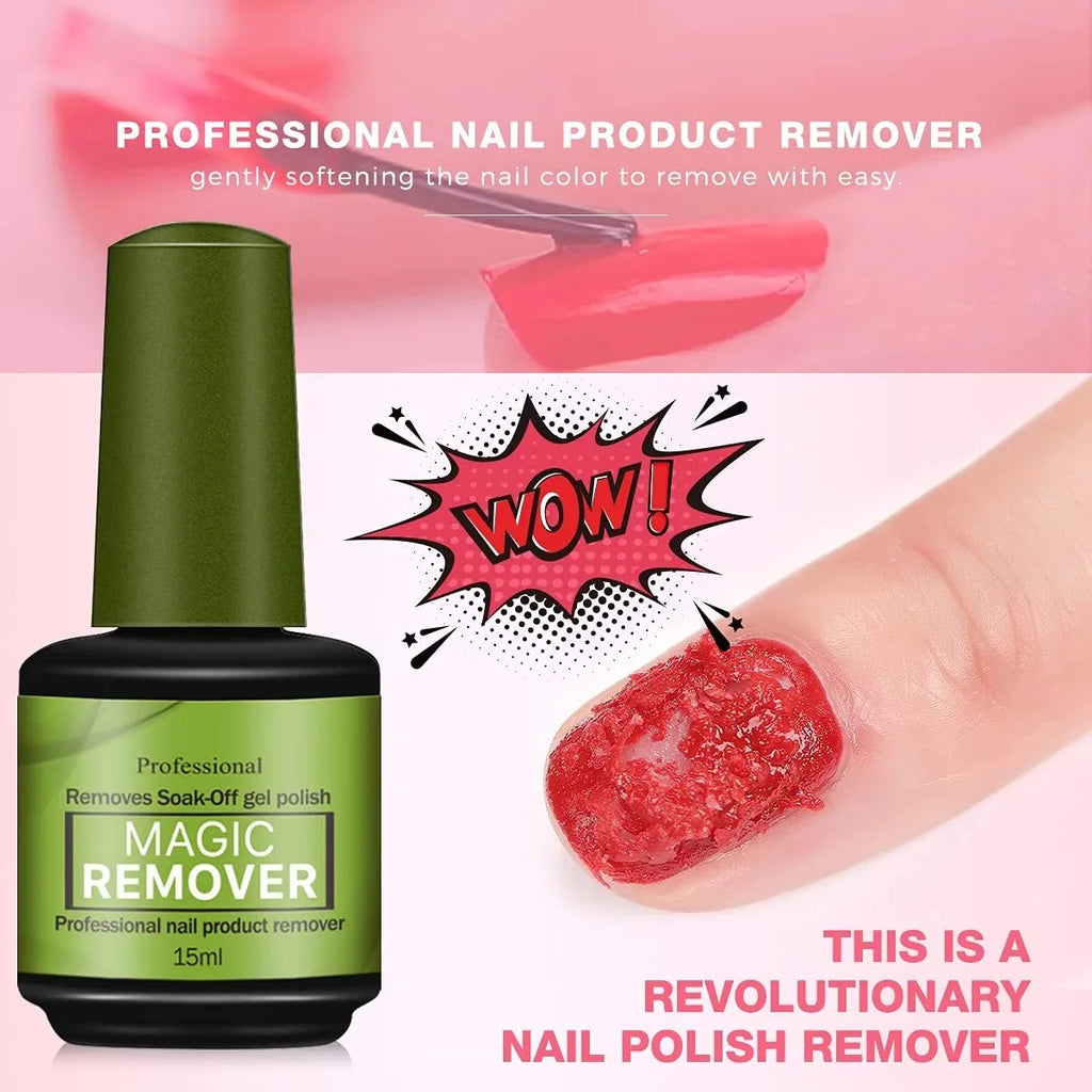15ml Magic Fast Nail Gel Polish Remover Clean UV Soak Off Semi Permanent Varnish Nail Art Removal Tools Manicure 2025 New