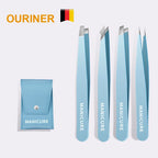 Precision Stainless Steel Tweezers For Eyebrow Hair Facial Hair Removal, Splinter, Blackhead Slant Tip Angle Tip Pointed Tip