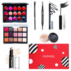 POPFEEL All-in-One Makeup Kit Gift Set with Eyeshadow Palette Foundation Lip Gloss Blush Brushes Eyeliner and More Beauty Gifts