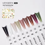 Vendeeni 9 Colors Patting Painting Gel Nail Polish Blooming Transfer Design UV LED Soak Off Gel Varnish Gradient Pat Gel Palette