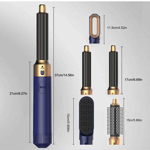 5 In 1 Hair Dryer And Styler Set Professional Hot Air Brush With Curling Iron And Hair Straightener