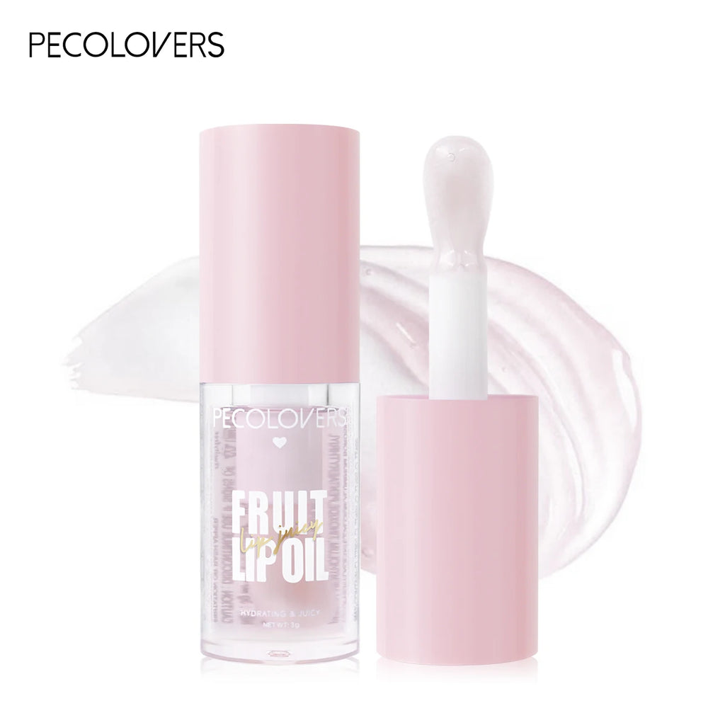 Glitter Plumping Lip Gloss Jelly Strawberry Moisturizer Fruit Lip Oil Transparent Fullness Lip Tint Gel Soft Tube Makeup LipCare