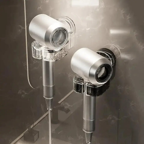 Punch-Free Wall Mounted Hair Dryer Holder,Suction Cup Rotating Lazy Hair Dryer Storage Bracket Hangers