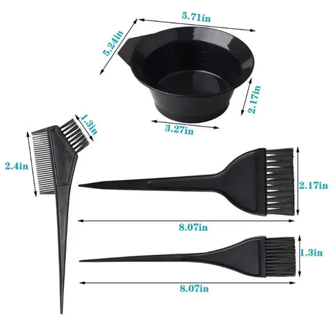 5/22Pcs Set Home Salon Hair Dyeing Brush Hair Dyeing Cream Bowl Coloring Brush Comb Earcap Clips Dyeing Cape Kits Hair Tint Tool