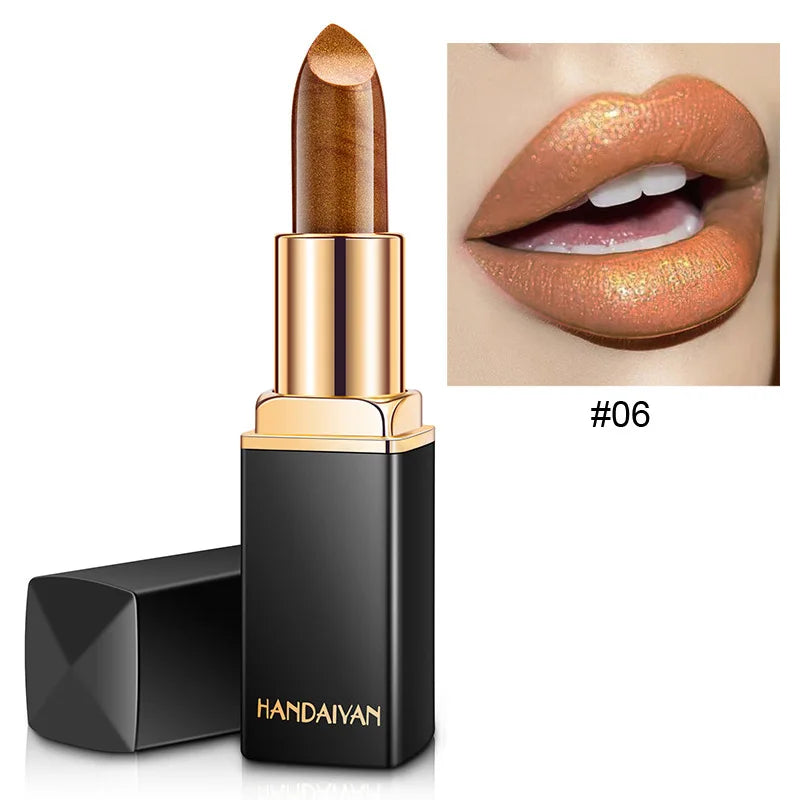 Mermaid Maggie Lipstick 9 Colors Long Lasting Shiny Metallic Lipsticks Pearls Changing Warm Gold Plated Women Lip Cosmetics