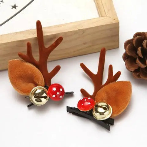 Christmas Hair Clips for Women Girls Antler Deer Ear Hairpin Hairgrips Kids New Year Barrettes Hair Accessories Jewelry