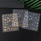Nails Stickers Purple Blue Brown Ink Design Decals Gold Decorations Art Self-Adhesive Holographic Gel Slider Manicure Supplies