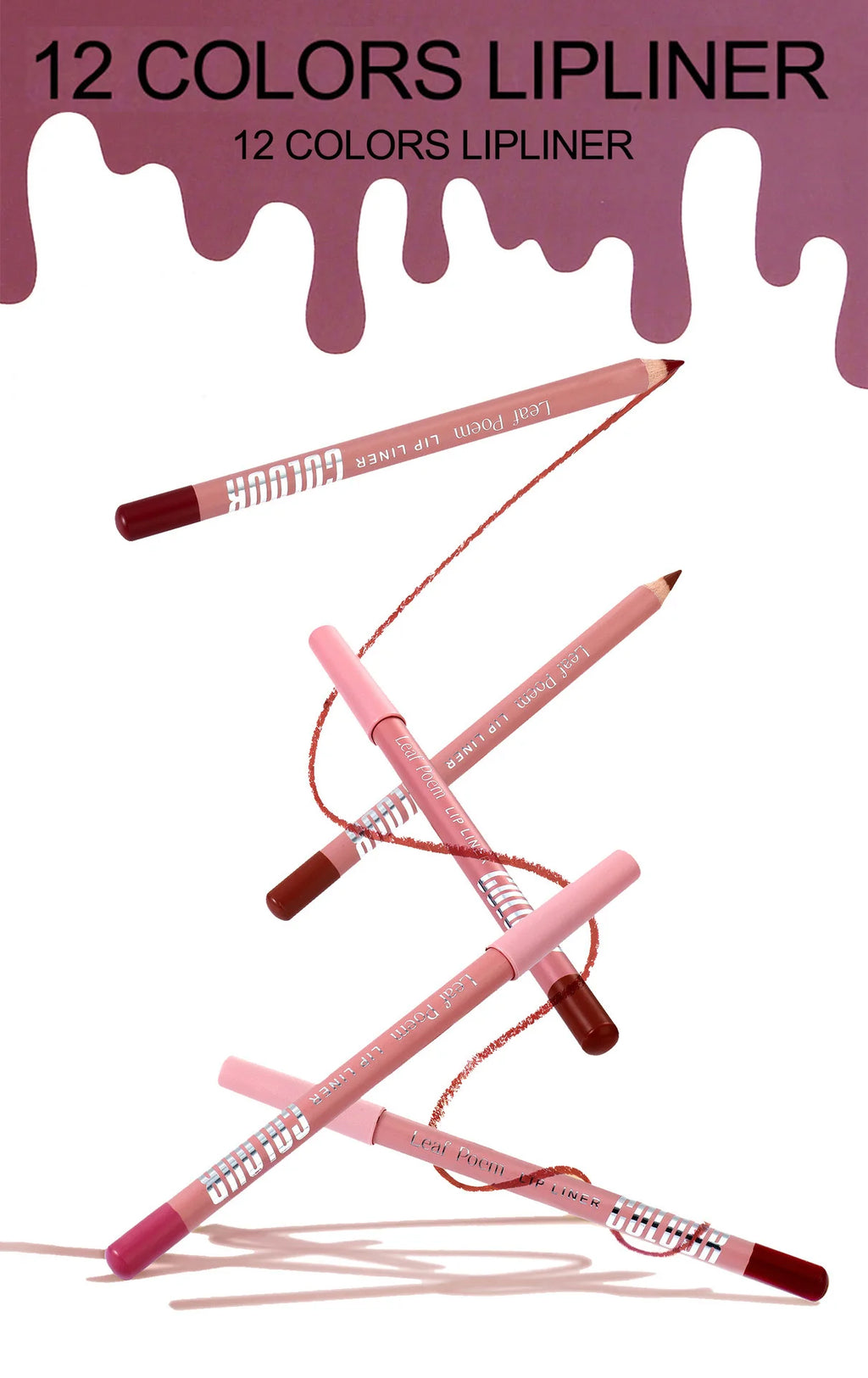 12Color Matte Lipliner Pencil Waterproof Plumping Stain Lipstick Natural Nude Pink Lip Liner Pro Outline The Lips Contour Makeup