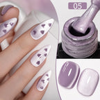 PUENTE 7.5ML Sparkling Pinkish Purple Laser Cat Magnetic Gel Nail Polish Holographic Rainbow Effect Soak Off UV Nail Art Varnish