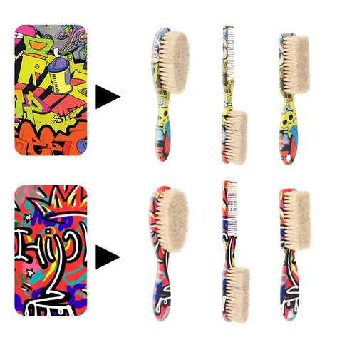 New Professional Barber Hair Cleaning Brush Men Horse Hair Bristle Beard Brush Hairdressing Neck Duster Broken Hair Remove Tools