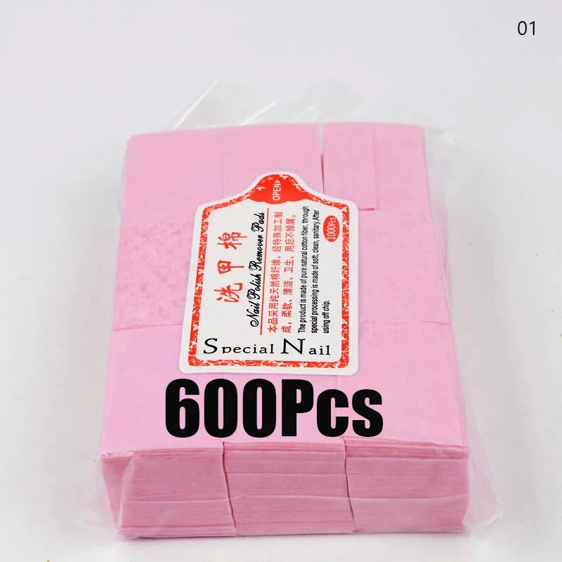1000/500/200/180/100Pcs Profession 100% Cotton Pads For Nail Wipe Lint-Free Nail CottonGel Polish RemoverNail Art Cleaning Tools