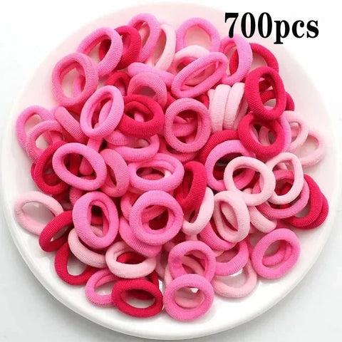 200PCS Women Girls Colorful Nylon Elastic Hair Bands Ponytail Hold Small Hair Tie Rubber Bands Scrunchie Hair Accessories