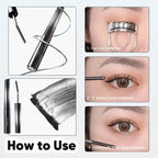 Judydoll 3D Curling Eyelash Iron Mascara, Black & Brown, Curling & Lengthening, Long-Lasting Formula, Waterproof, Smudge-Proof