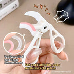 Portable One-Clip Eyelash Curler Wide-Angle Partial Eyelash Curler with Comb Teeth & Rubber Quick Natural Curling Long Lasting