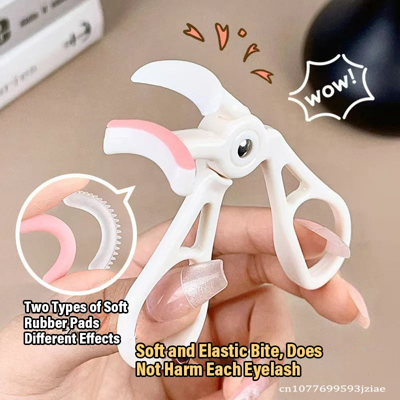 Portable One-Clip Eyelash Curler Wide-Angle Partial Eyelash Curler with Comb Teeth & Rubber Quick Natural Curling Long Lasting