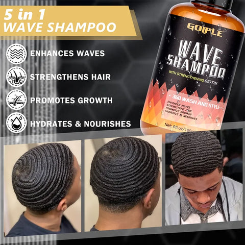GOIPLE 180ml Wave Shampoo Deep Clean 360 Style High Shine Hair Pomade Strong Hold Layered Control Wavy Cream For Men