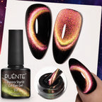 PUENTE 7.5ML Sparkling Pinkish Purple Laser Cat Magnetic Gel Nail Polish Holographic Rainbow Effect Soak Off UV Nail Art Varnish