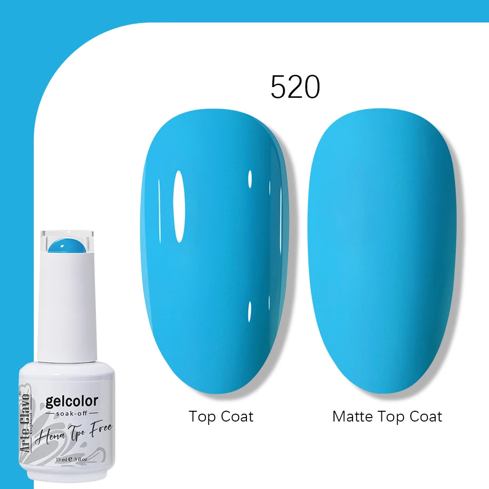 Arte Clavo Solid Color Gel Nail Polish 15ml Soak Off UV LED Gel Semi-Permanent Glitter Polish For Manicure Nail Art Salon Gel