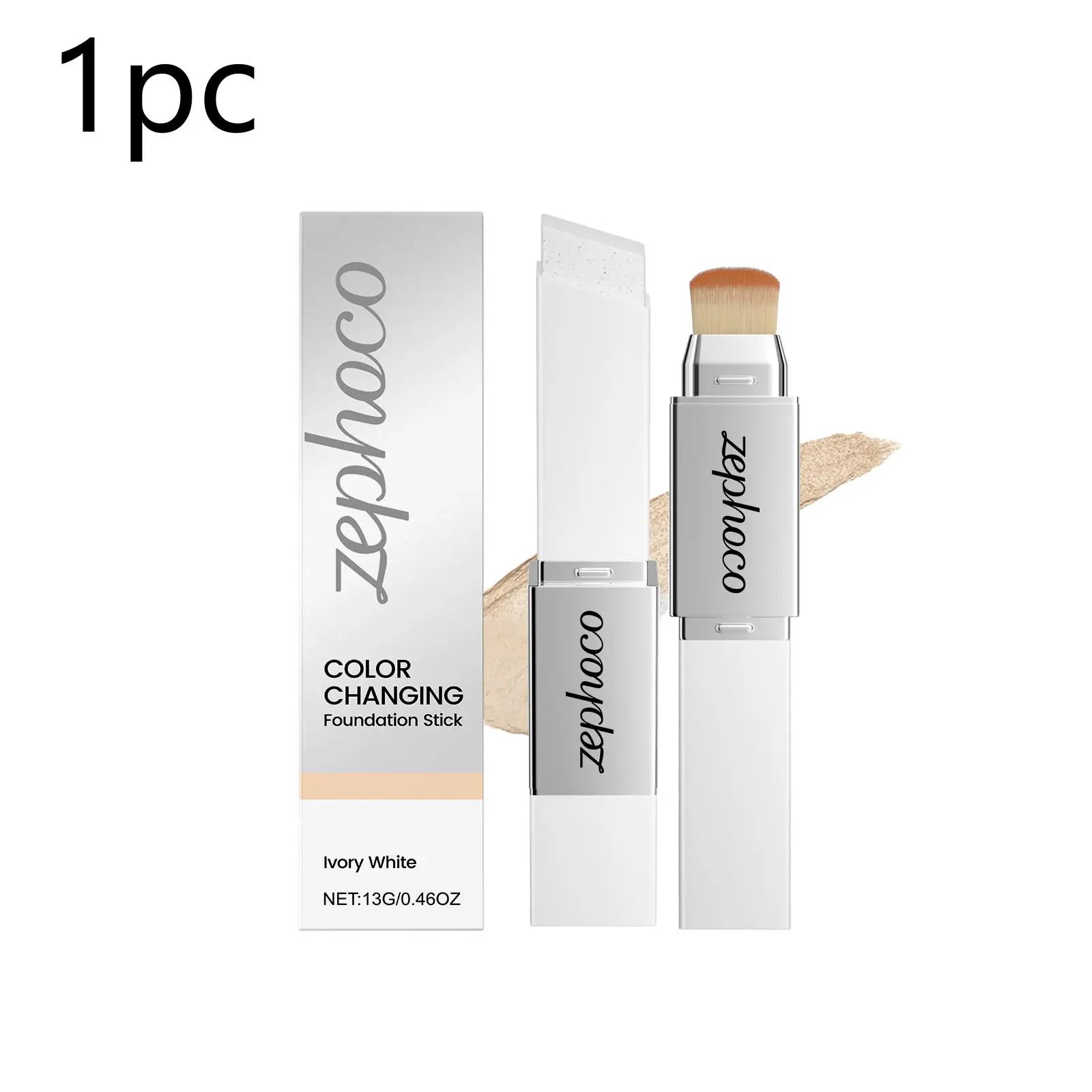 2 in 1 Color Changing Foundation Stick High Concealer Lightweight Moisturizing for All Skin Types Brightening Matte Lasting Base
