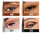 Matte Dark Purple Red Eye Liner Makeup White Liquid Eyeliner Quick-Drying Waterproof Eyeliner Pencil Long-Lasting 12 Color Eyes
