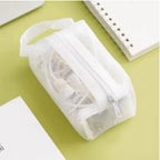 Mini Clear Nylon Mesh Cosmetic Bags Cute Women Small Lipstick Makeup Bags Pouch Data Line Key Earphone Organizer Case