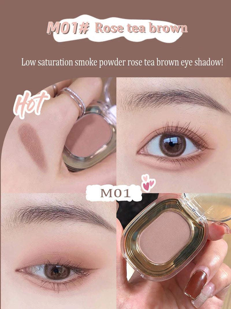 Rose Brown Monochrome Eyeshadow Palette 9 Colors Matte Grey Glitter Shadow Contouring Powder Pigment Eye Primer Beauty Makeup