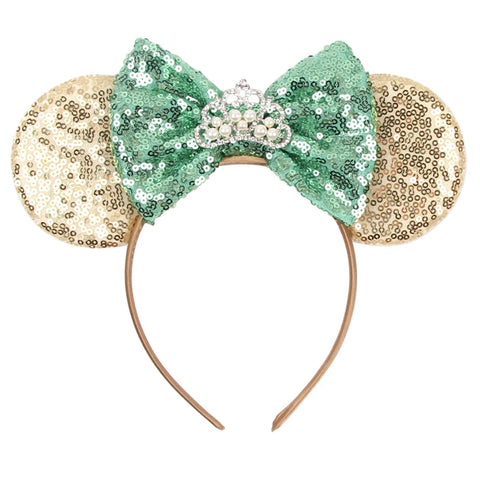 Disney Mickey 3.3"Velvet Ears Headband For Girls Soft Bow Hairband Halloween Festival Party Christmas DIY Hair Accessories