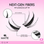 QIUNING Manga Lash Clusters Kit Cat Lashes with Lash Bond & Seal Cluster Eyelash Extensions Mixed Tray Eyelash Clusters Kit