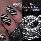 LILYCUTE  5ml Gold Sliver Metallic Liner Gel Nail Polish French Style Super Bright Mirror Pull Line Graffiti Painting Stripe Gel