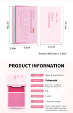Lakerain 2in1 Cream & Powder Blush Palette Natural Long-lasting High Pigment Blush Makeup Pan Clear Vitality Girl Blush Palette