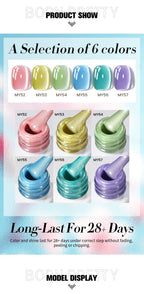 BORN PRETTY 10ml Pink Glass Bead Cat Magnetic Gel Nail Polish Spring Moonlight Jelly Crystal Semi Permanent Soak Off Manicure