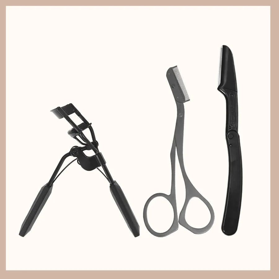 1 2 3 Pcs Eyelash Curler Set Stainless Steel Eyelash Comb Curling and Shaping Tool Makeup Accessories Beauty Kit