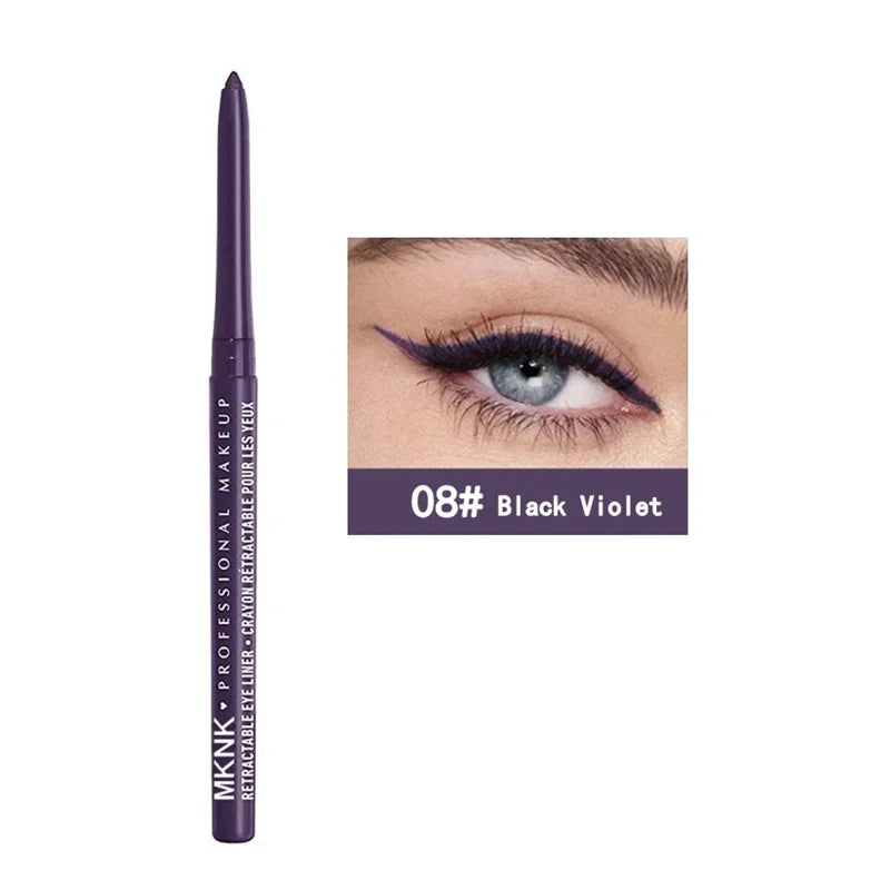 Waterproof Black Eyeliner Pencils Smudge-Proof Long-Lasting Beginner-Friendly Eye Makeup High Pigment Black White Eye Liner Pen