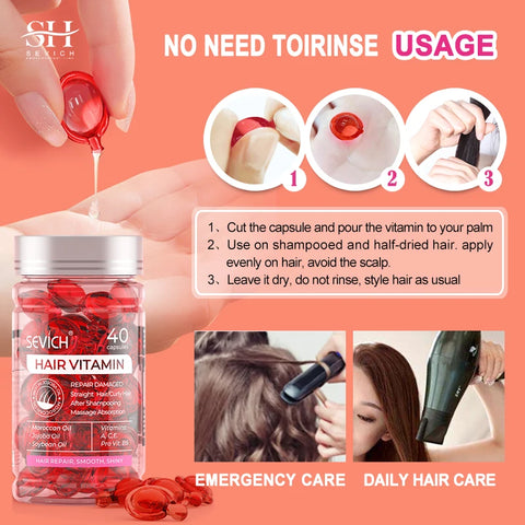 Hair Vitamin Capsule Hair Repair Damaged Hair Care Capsules Essence Protein Smooth Hair Care Repair Anti Loss Essential Oil